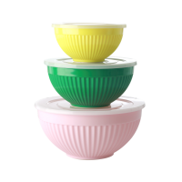 Melamine stacking storage bowls set of 3 Let's Summer Colours Rice DK